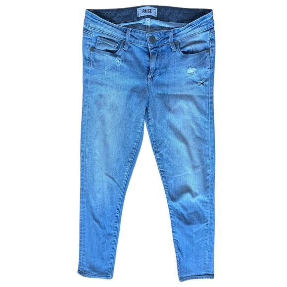 PAIGE Women's size 26 Skyline Ankle Peg Skinny Stretch light wash Denim Jeans - Picture 8 of 14